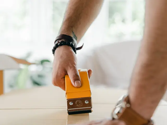 Sealing a carton with a tape dispenser